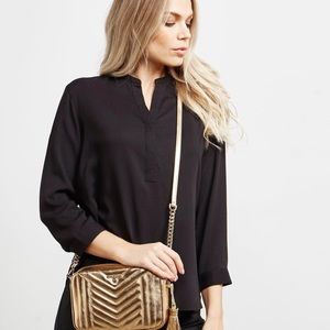 Michael Kors Gold Quilted Camera Bag JetSet Tassel! Excellent Condition! $378